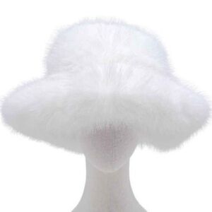 Elegant White Fluffy Women's Hat
